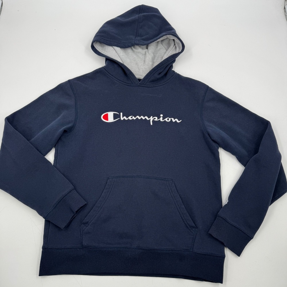 Champion Navy Blue Hoodie Sweatshirt Kids XL Authentic Athleticwear